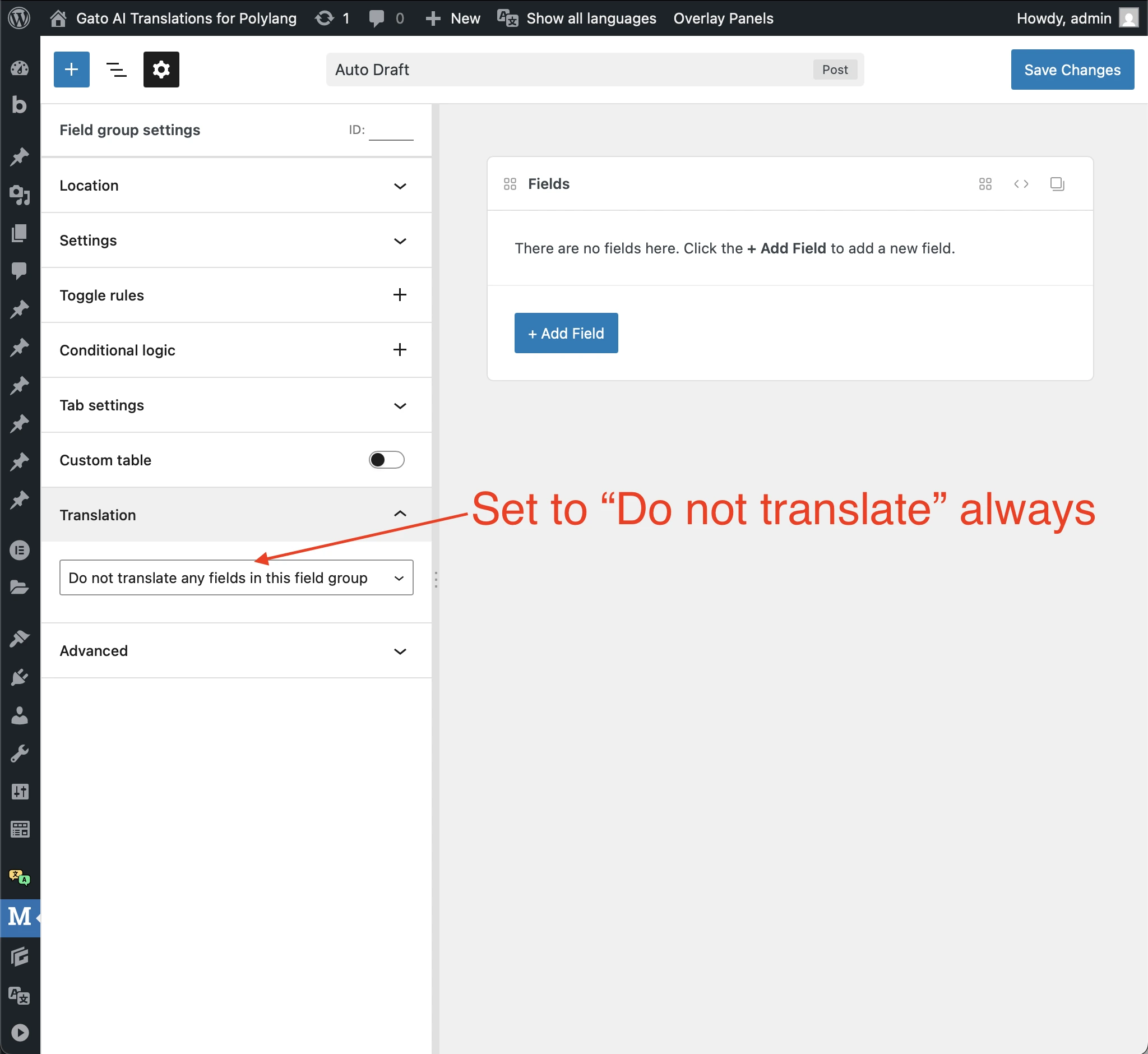Do not translate Metabox fields using Polylang