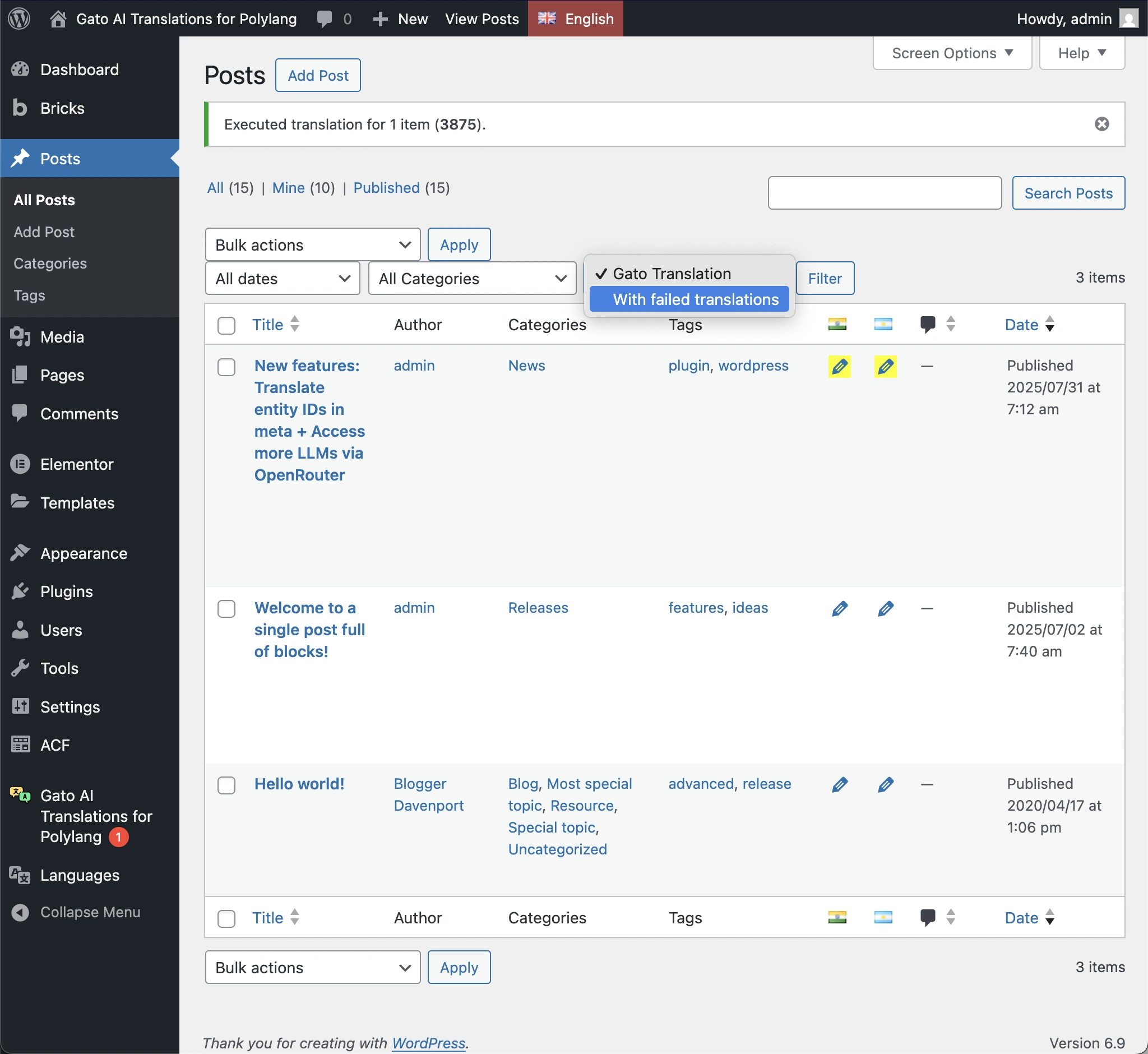 Filter to show only entries with failed translations