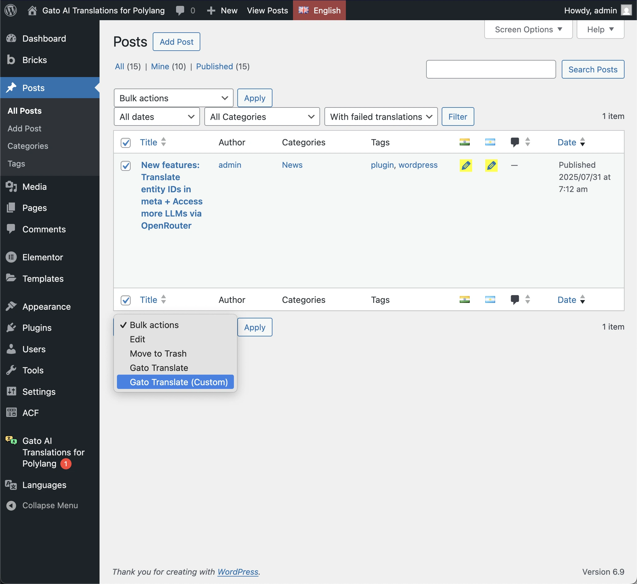 Filter to show only entries with failed translations