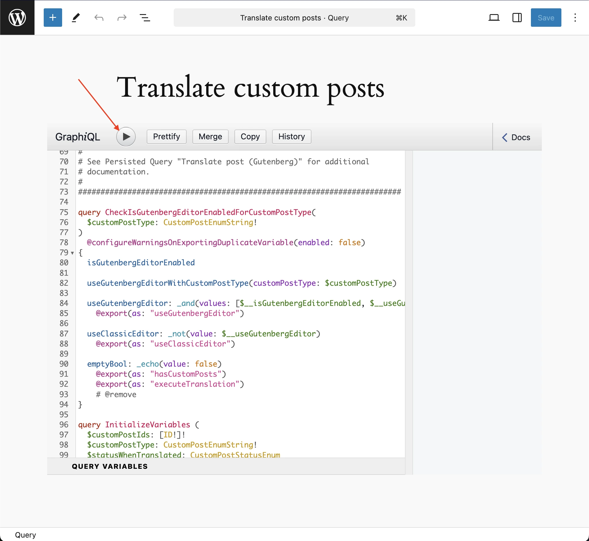 Editing the Translate custom posts entry